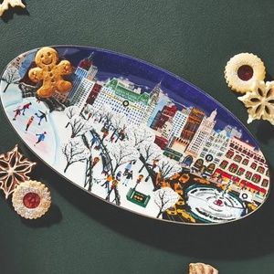 Anthropologie Holiday in the City Platter - NYC - Christmas cookie plate - NEW